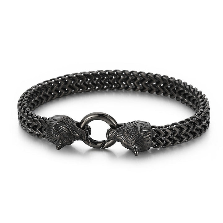 Wolf Head Viking Titanium Steel Strengthen Bracelet