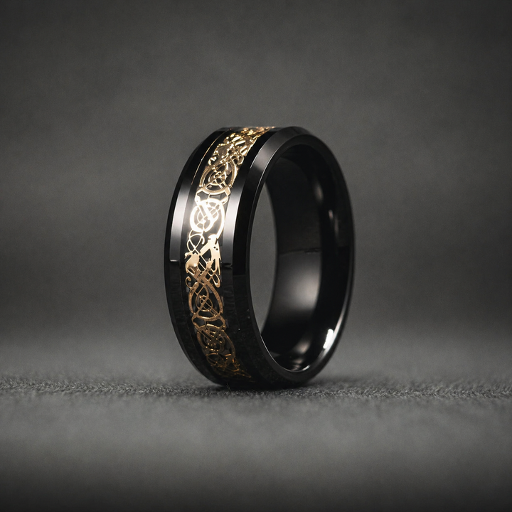 Dragon Ring - Gold & Black