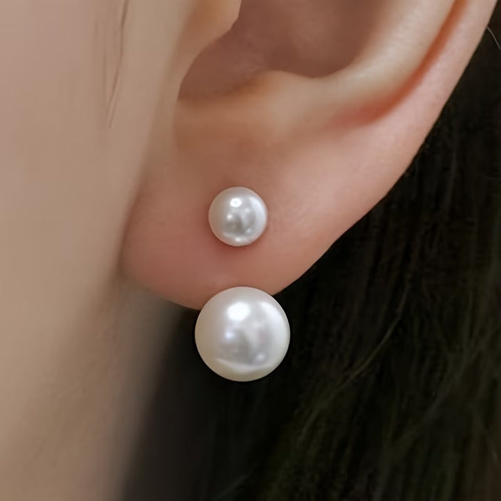 Double Pearl Statement Earrings