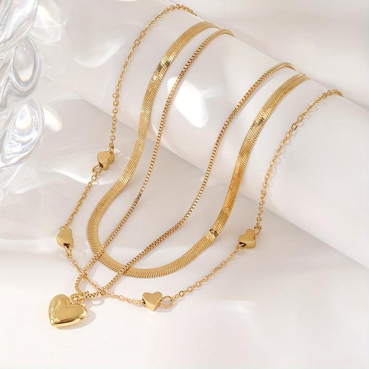 Timeless Triple-Layer Heart Necklace