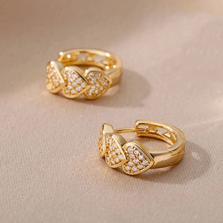 Dainty Hoop Heart Earrings