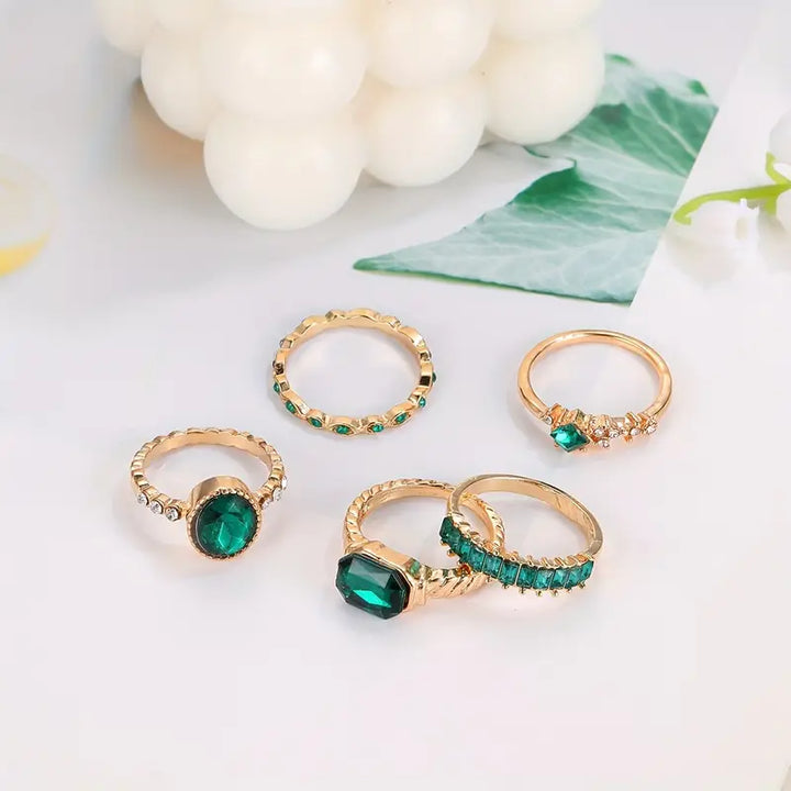 Antje | Ring Set | Emerald