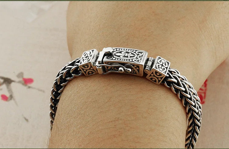 Silver men's vintage personality bracelet