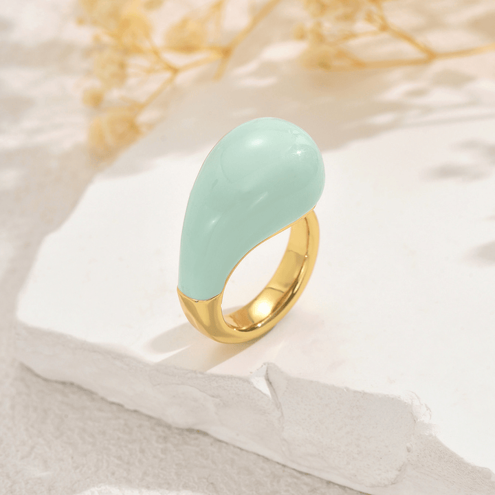 Dew Drop Enamel Ring