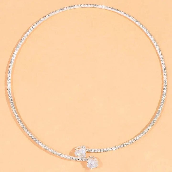 Diamond Heart Open Choker Necklace