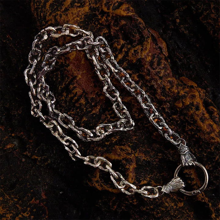 Handmade Viking Fist Silver Cable Bracelet / Necklace
