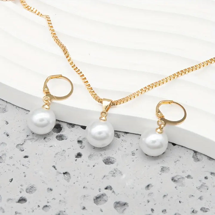 Pearl Jewelry Set Golden Grace | Gold