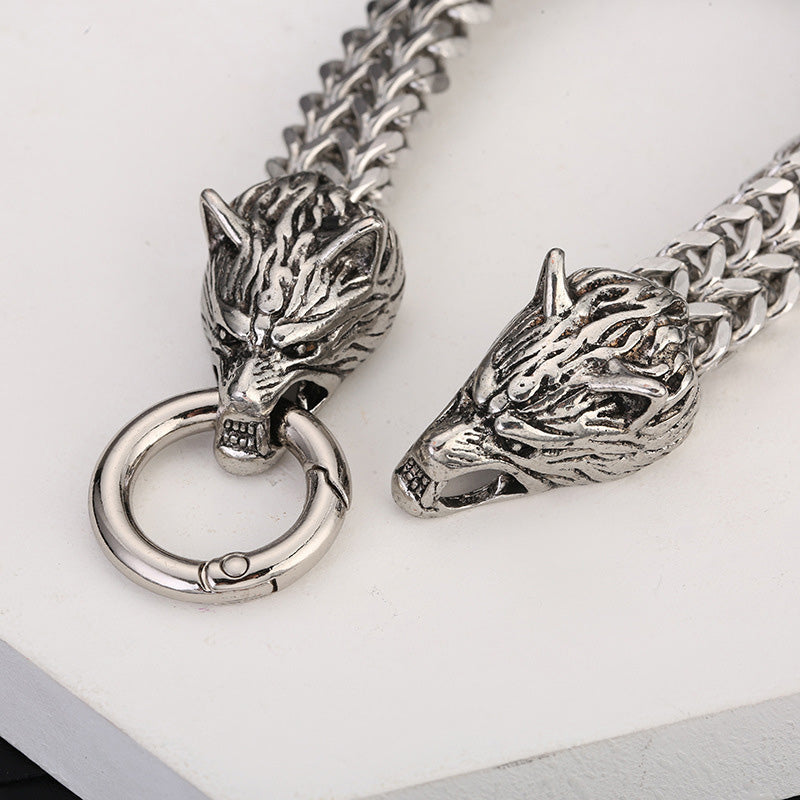 Wolf Head Viking Titanium Steel Strengthen Bracelet