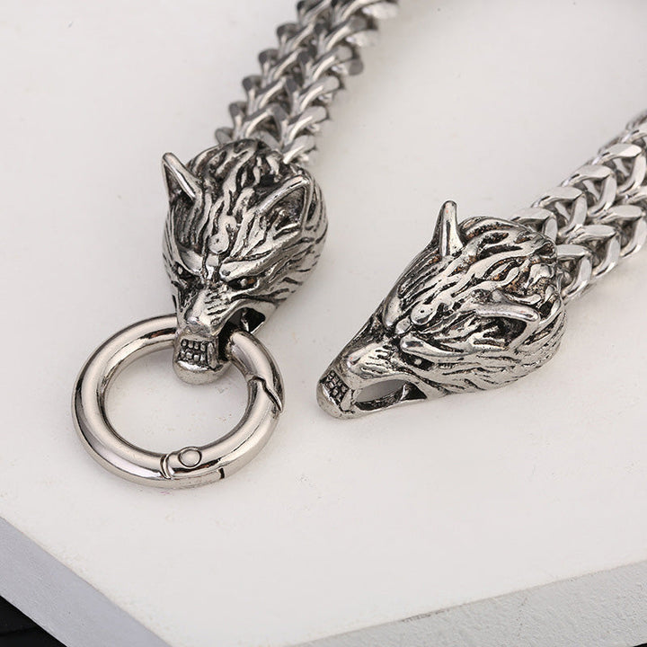 Wolf Head Viking Titanium Steel Strengthen Bracelet