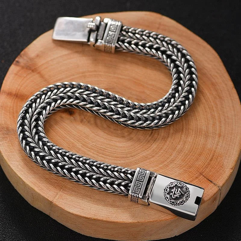 Silver Rotating Drum Hand Bracelet