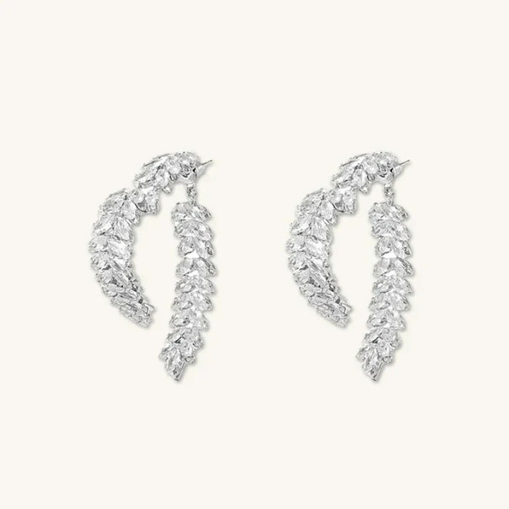 14K Gold-Plated Exquisite Crystal Heart Wheat Earrings