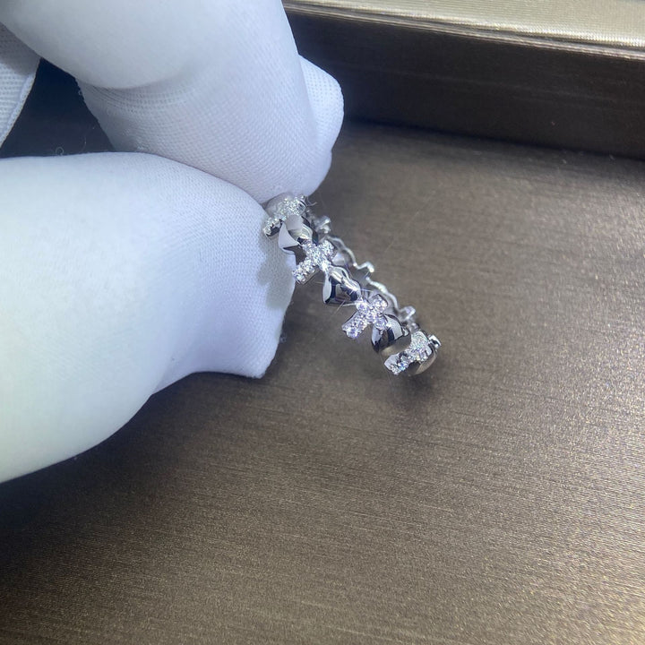 SILVER CROSS & HEARTS RING