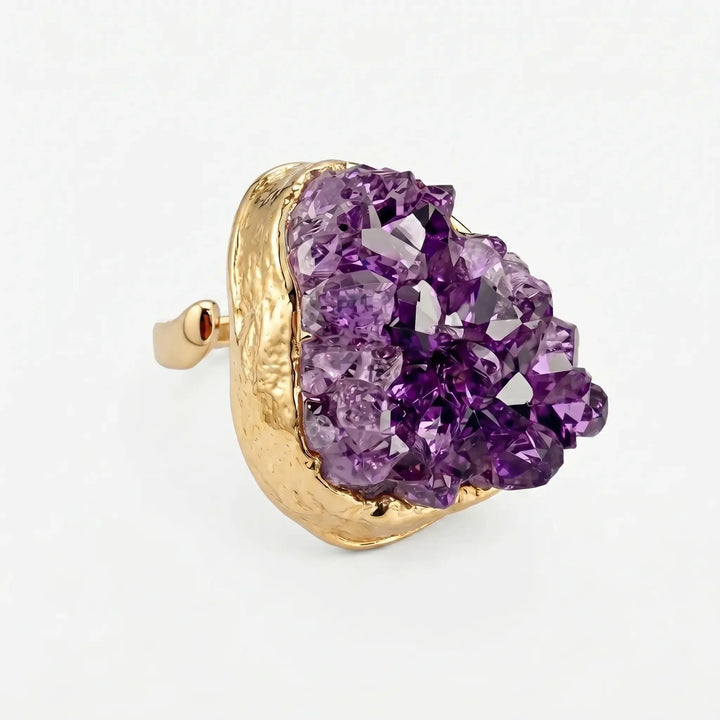 Elemental Allure Natural Amethyst Adjustable Ring