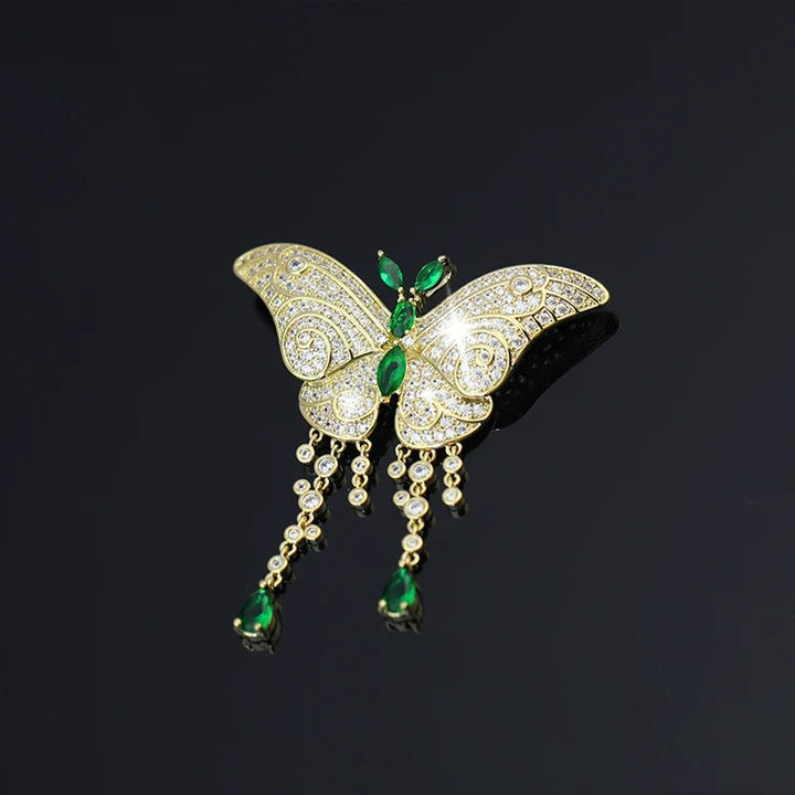 Emerald Butterfly Brooch