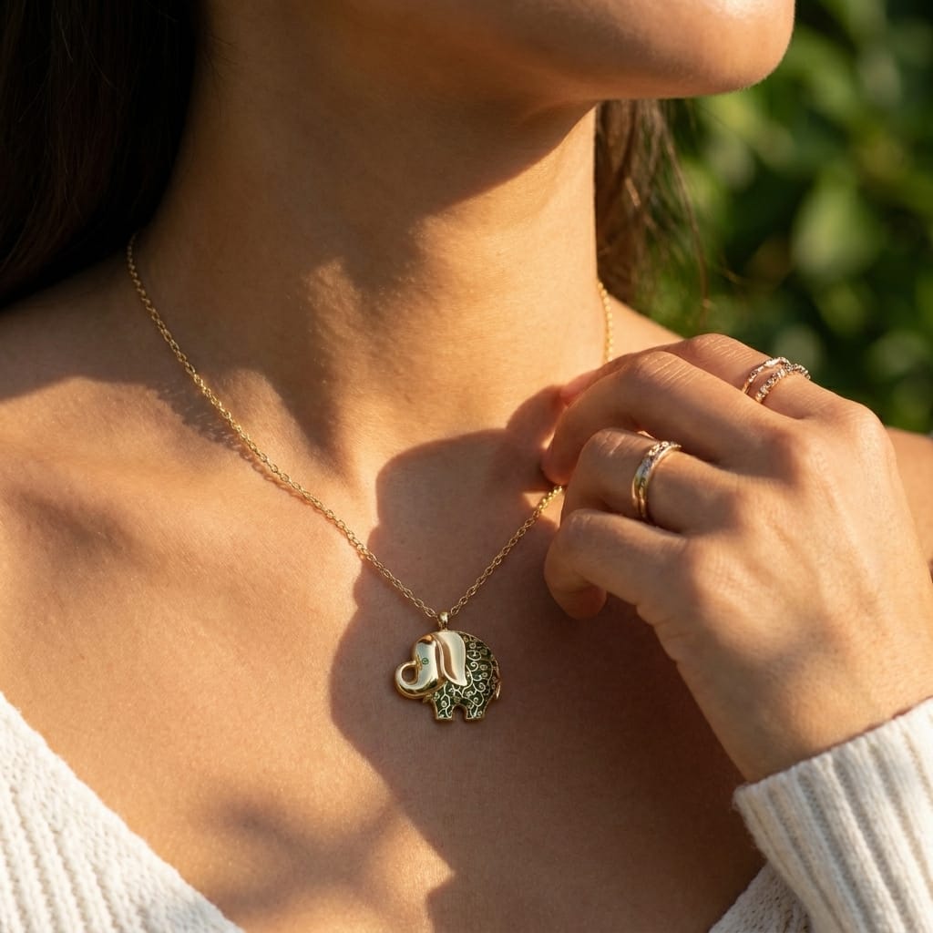 Gold Lucky Elephant Necklace