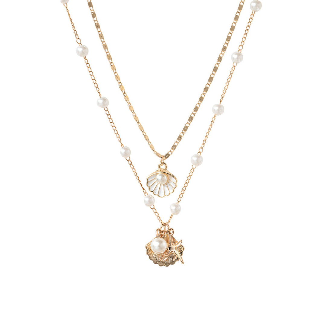 Pearl and Shell Pendant Necklace Set
