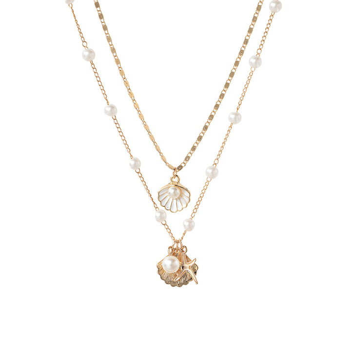 Pearl and Shell Pendant Necklace Set