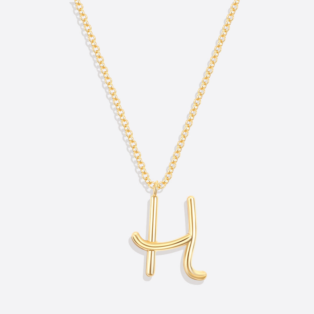 Flow Script Initial Necklace