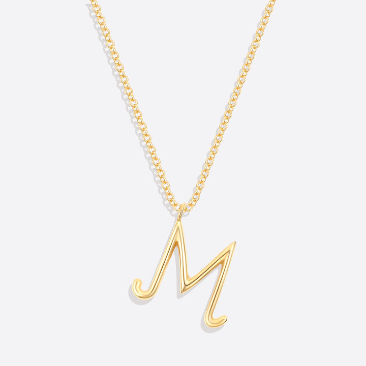 Flow Script Initial Necklace