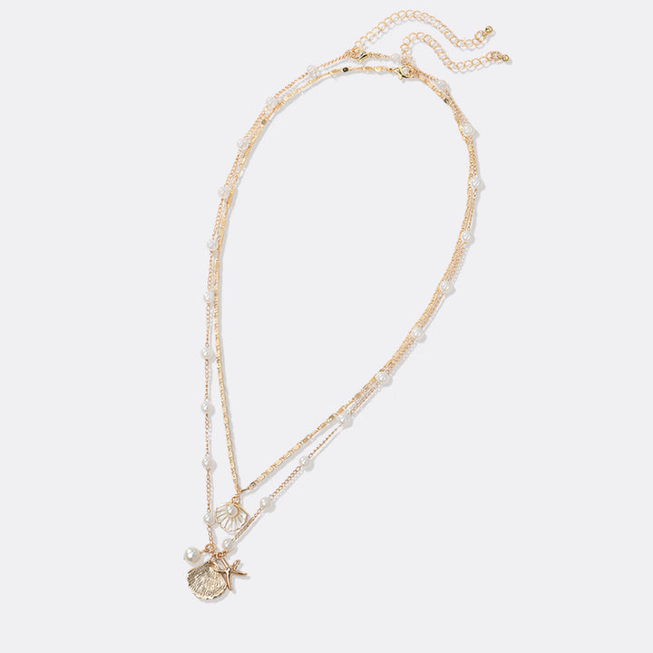 Pearl and Shell Pendant Necklace Set