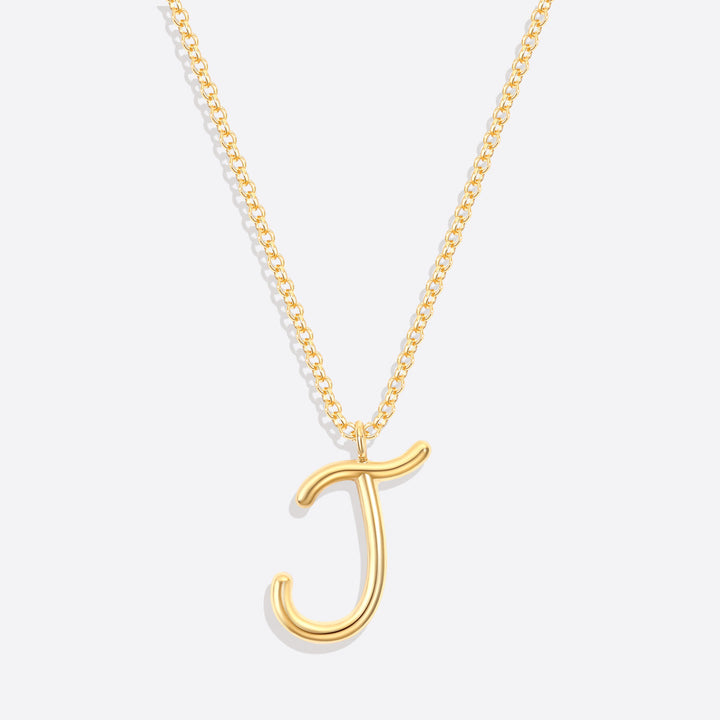 Flow Script Initial Necklace