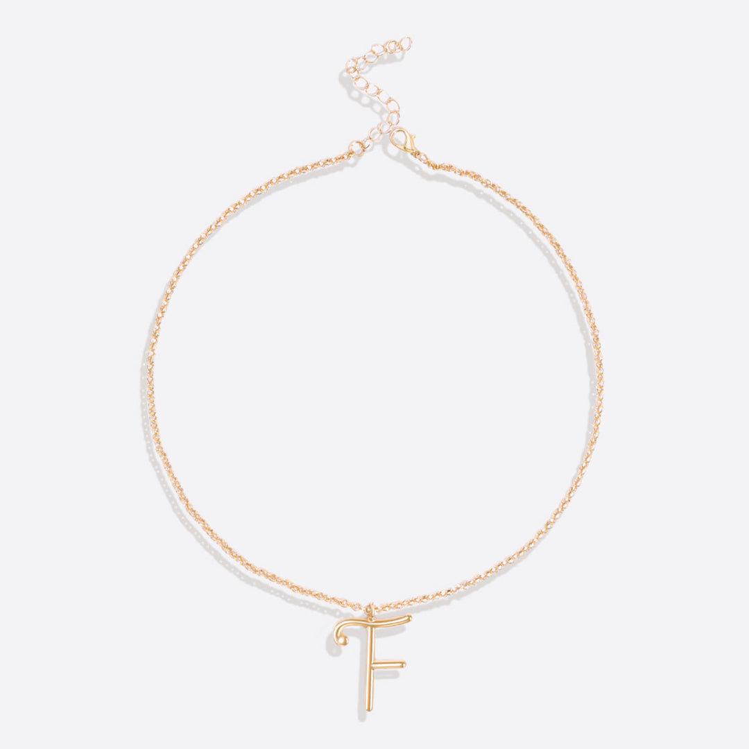 Flow Script Initial Necklace