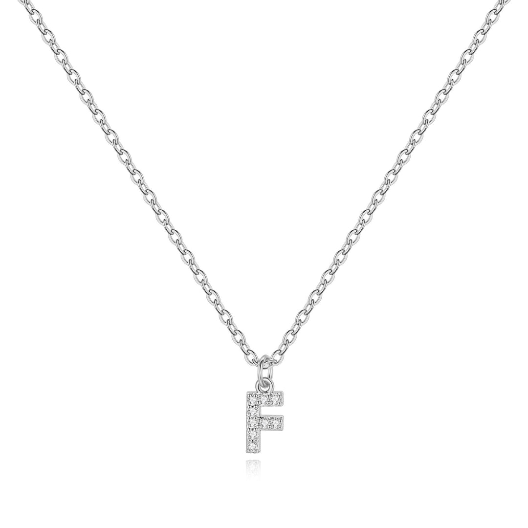 Sterling Silver Pavé Uppercase Initial Necklace