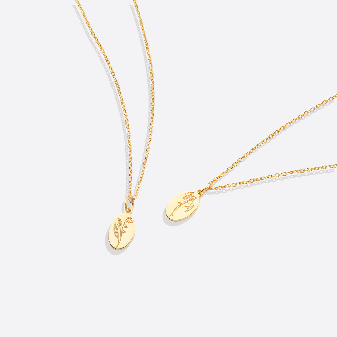 Gold Vermeil Tiny Birth Flower Necklace