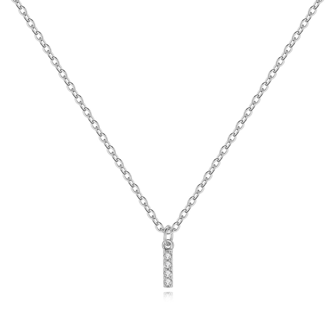 Sterling Silver Pavé Uppercase Initial Necklace