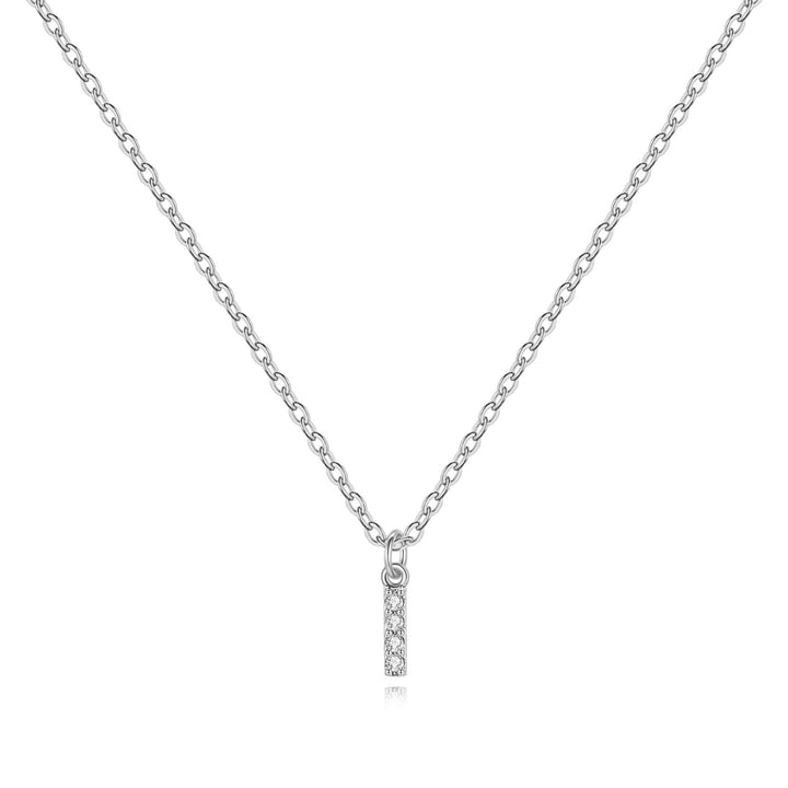 Sterling Silver Pavé Uppercase Initial Necklace