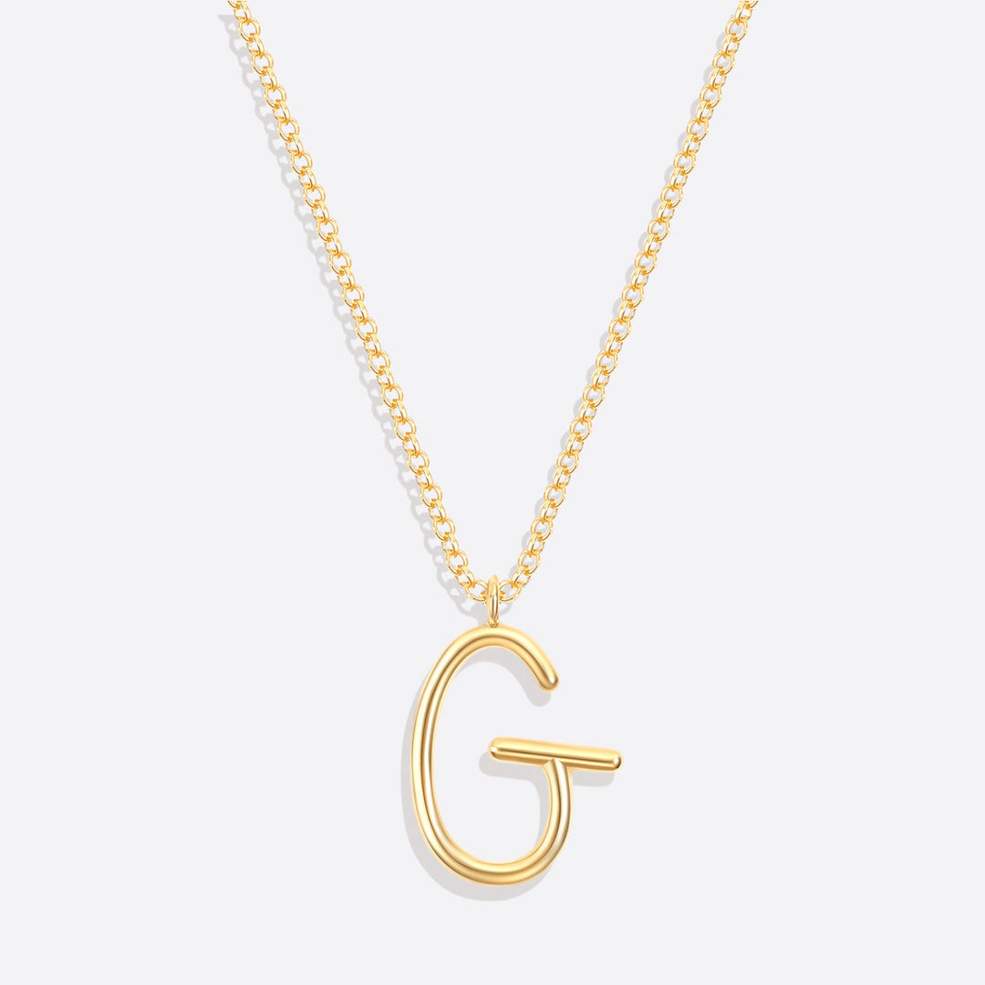 Flow Script Initial Necklace