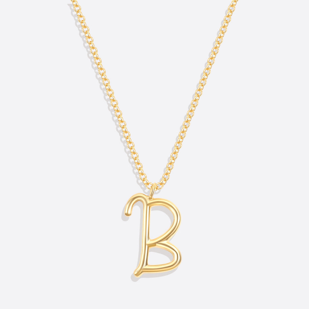 Flow Script Initial Necklace