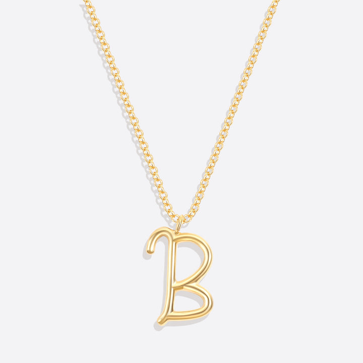 Flow Script Initial Necklace