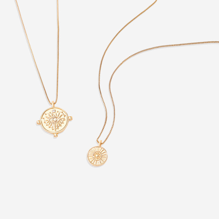 Layered Evil Eye Coin Necklace