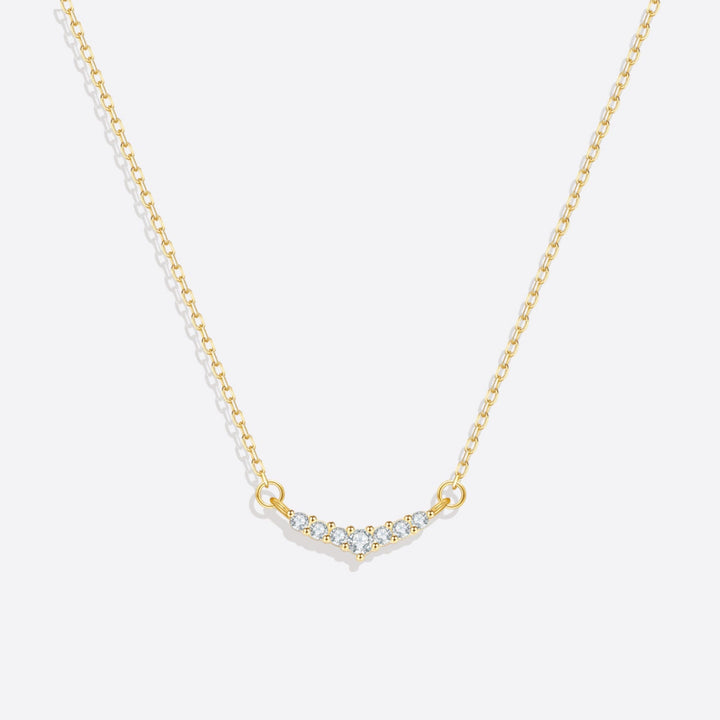 Curved Diamond Bar Necklace