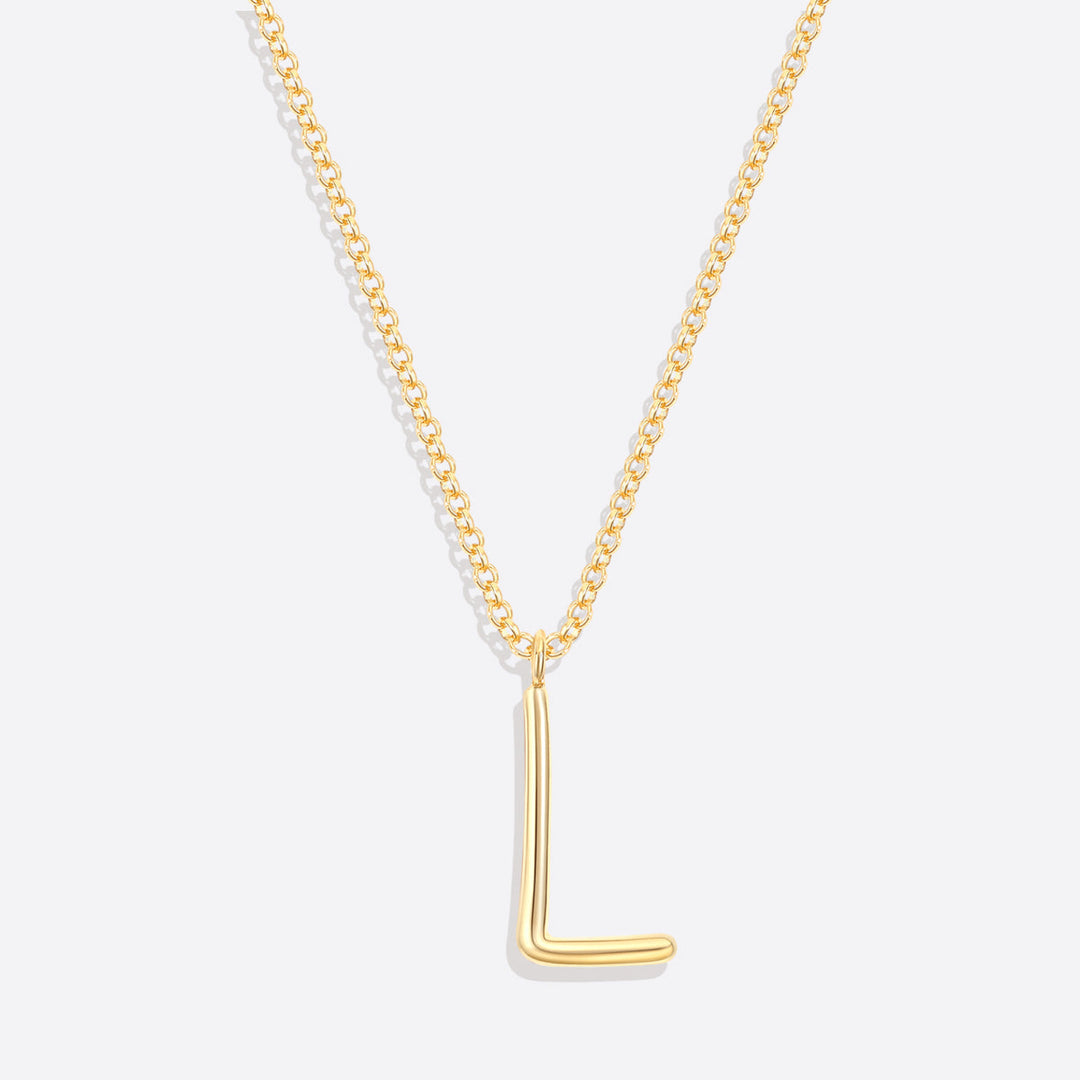 Flow Script Initial Necklace