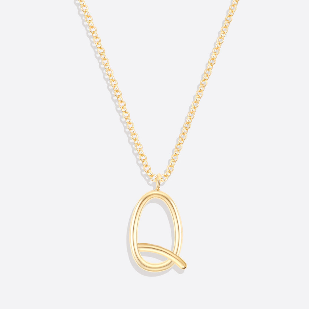 Flow Script Initial Necklace
