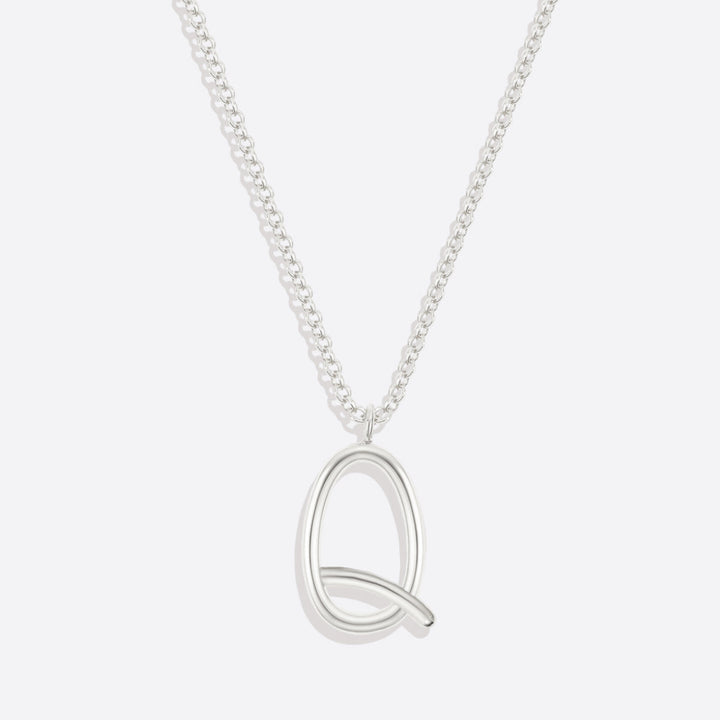 Flow Script Initial Necklace