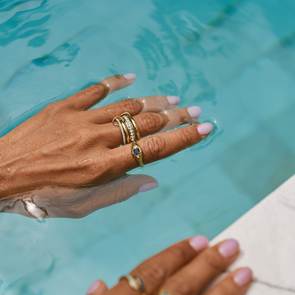 Crystal Ring 'Forever' Link Gold