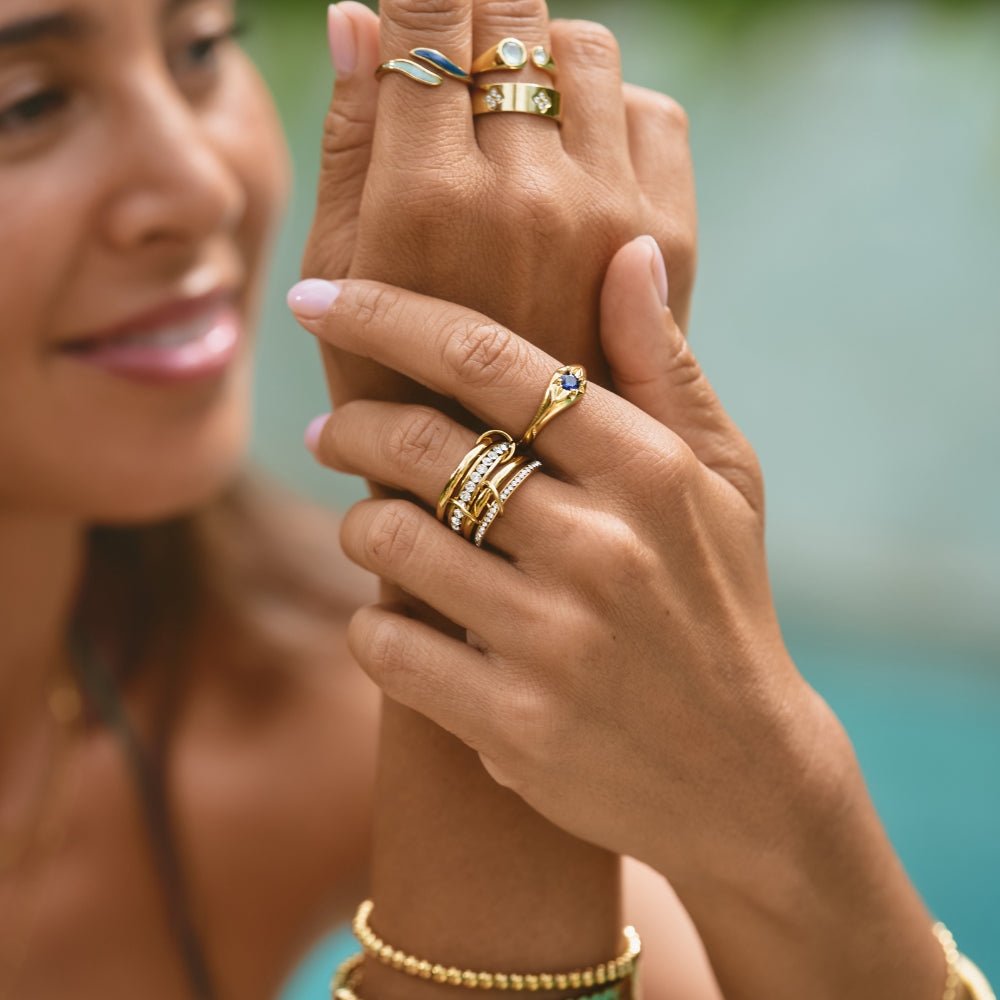 Crystal Ring 'Forever' Link Gold