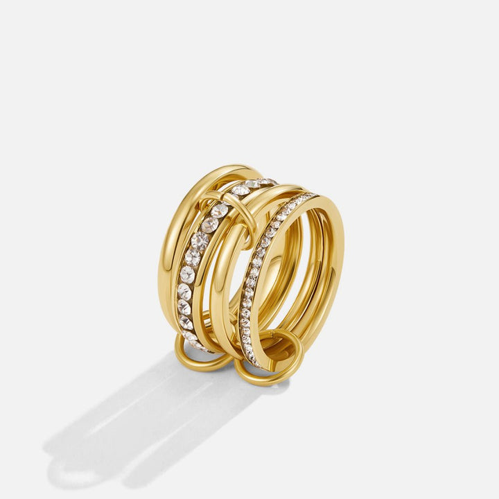 Crystal Ring 'Forever' Link Gold