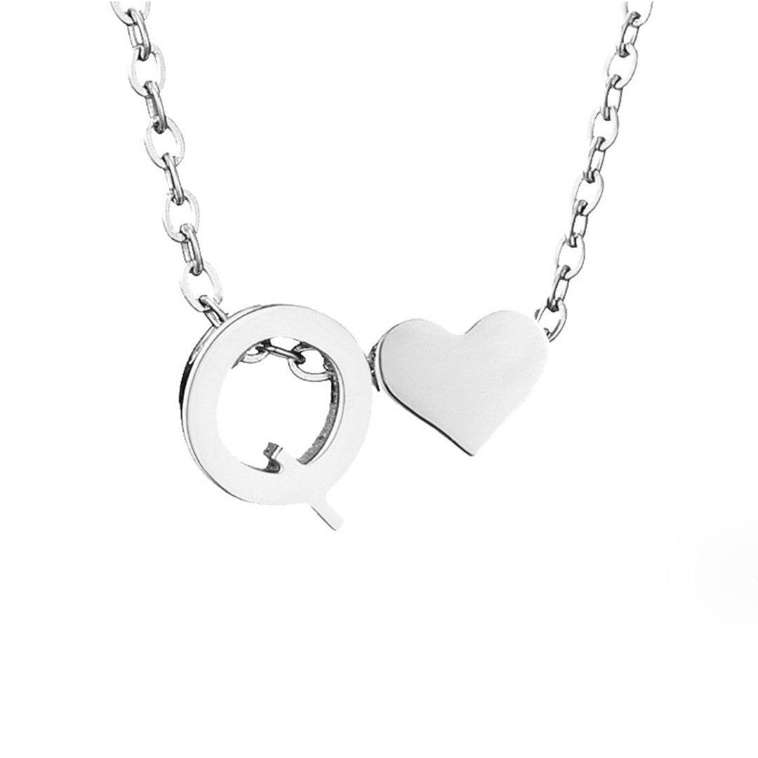 Forever Love & Letter Silver Necklace