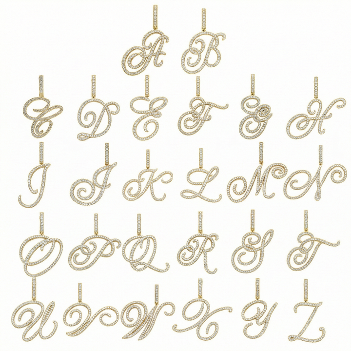Luxe Cursive Diamond Accented Initial Necklace