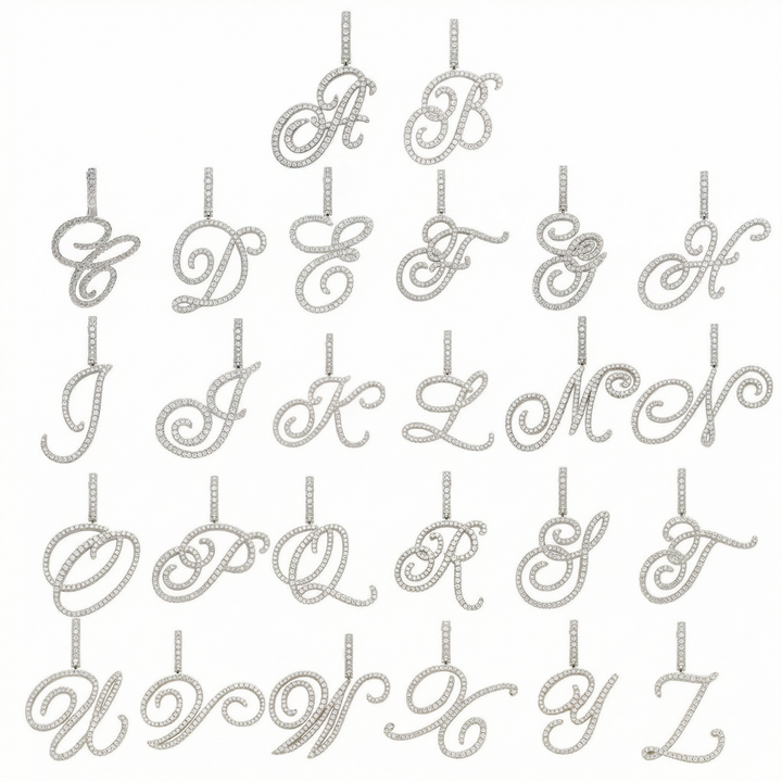 Luxe Cursive Diamond Accented Initial Necklace