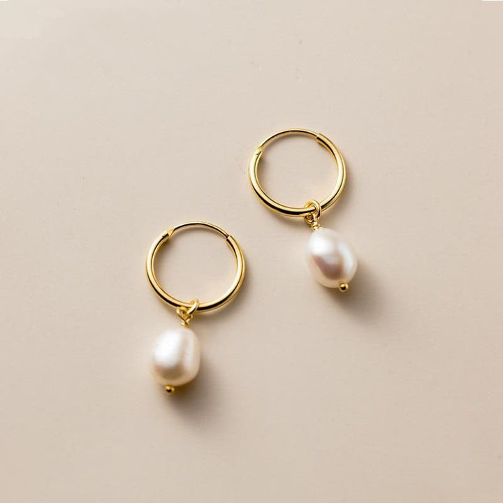 Bella Pearl Hoop Earrings