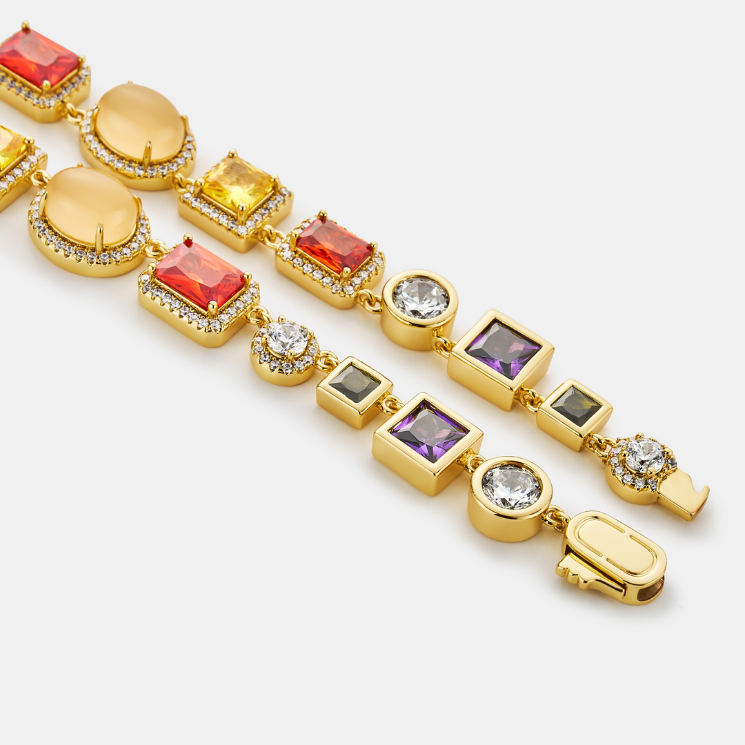 Gemstone Necklace (Gold)