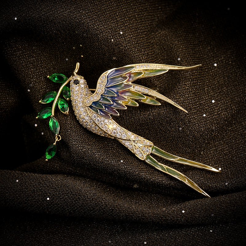 Gilded Swallow Brooch