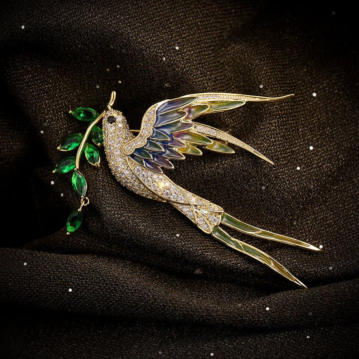 Gilded Swallow Brooch