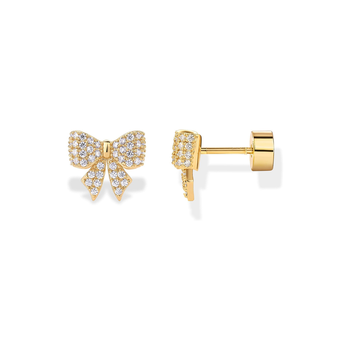 Earrings with Bow Motif | Gold