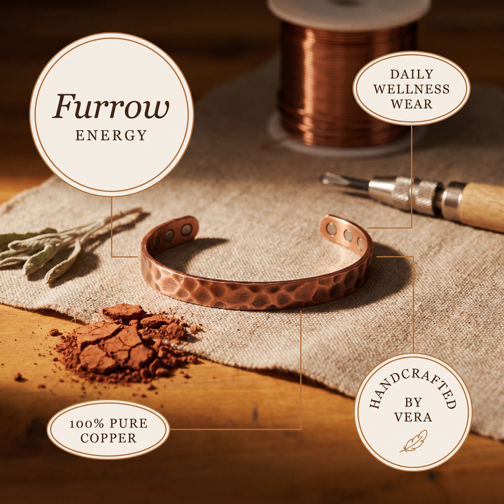 Vera's Furrow Copper Bracelet